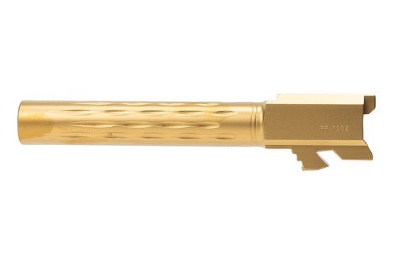 Faxon Firearms Match Series 9mm Barrel Fits GLOCK 17 Gen 5 and has a flame fluted profile.